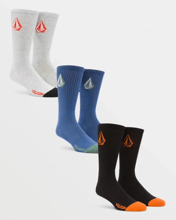 Socks | Socks-VOLCOM FULL STONE CREW SOCKS 3PK BBY