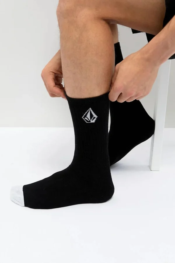 Socks | Socks-VOLCOM FULL STONE CREW SOCKS 3PK BLACK