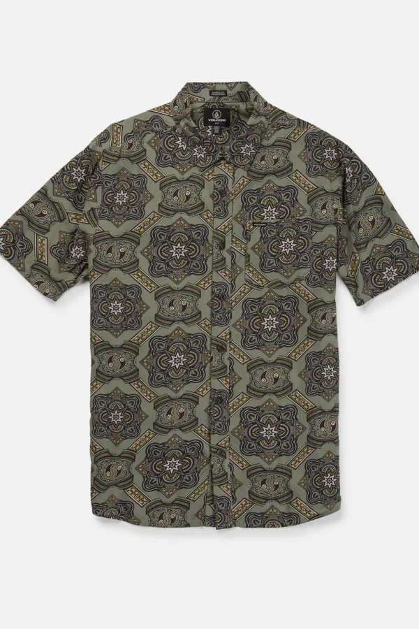 Shirts-VOLCOM GAZER SHORT SLEEVE SHIRT - AGAVE