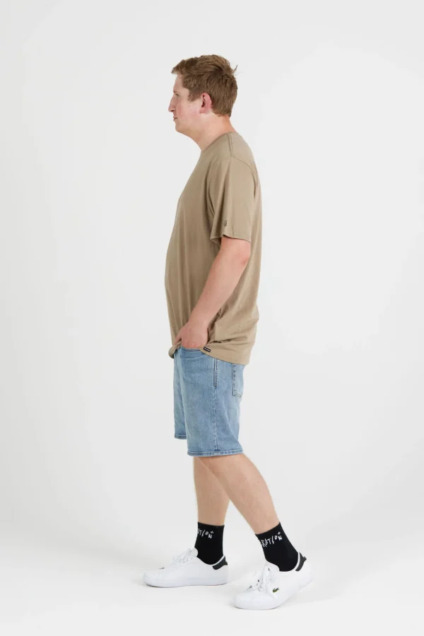 Tees & Tanks-VOLCOM MENS WASH SOLID TEE - DOESKIN