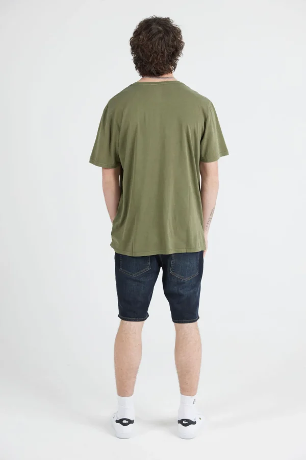 Tees & Tanks-VOLCOM MENS WASH SOLID TEE - ARMY GREEN COMBO