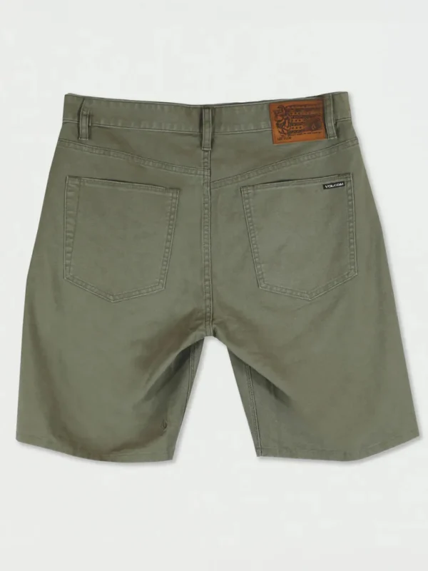 Shorts-VOLCOM MODOWN CANVAS 5 POCKET SHORT ARMY GREEN COMBO