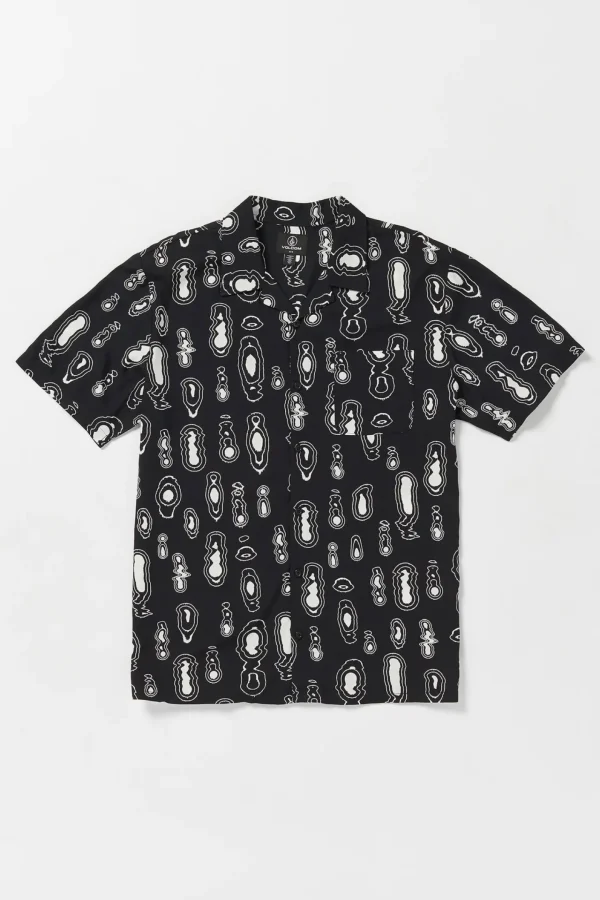 Shirts-VOLCOM SHAKEN STIRRED SHORT SLEEVE SHIRT - BLACK