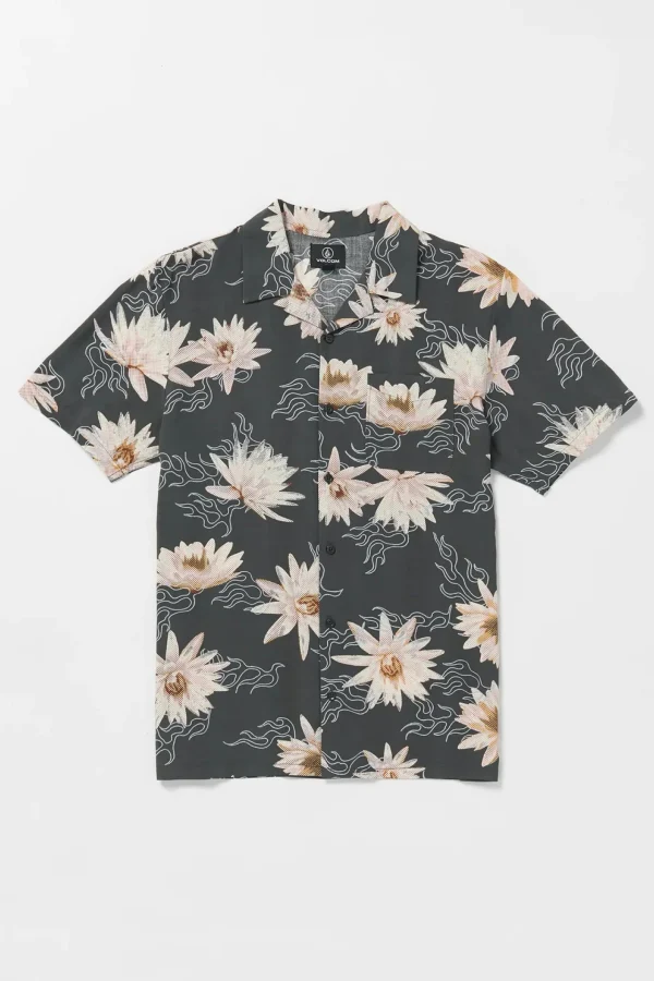 Shirts-VOLCOM SHAKEN STIRRED SHORT SLEEVE SHIRT - STEALTH