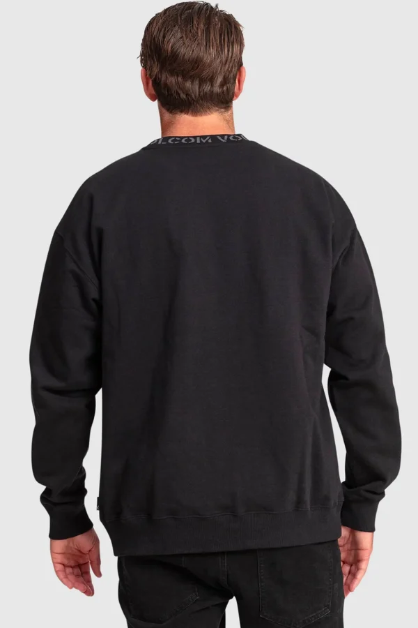 Sweaters & Knitwear-VOLCOM SKATE VITAL CREW PULLOVER FLEECE - BLACK