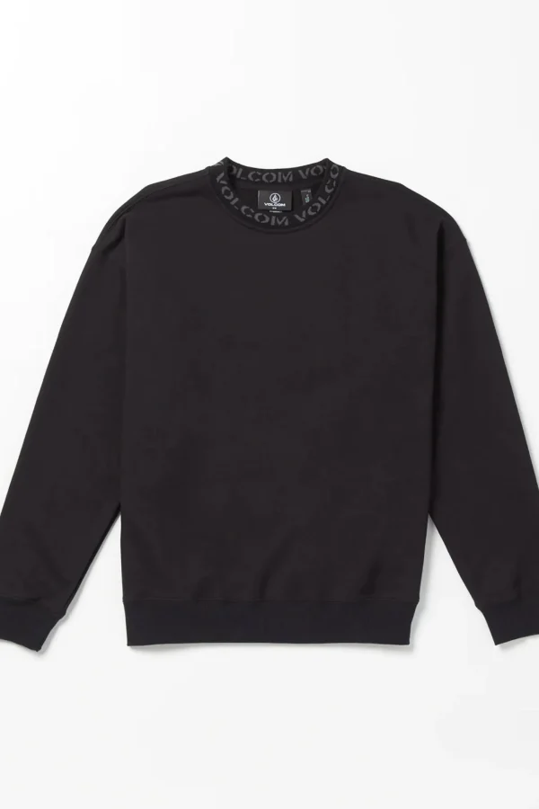 Sweaters & Knitwear-VOLCOM SKATE VITAL CREW PULLOVER FLEECE - BLACK