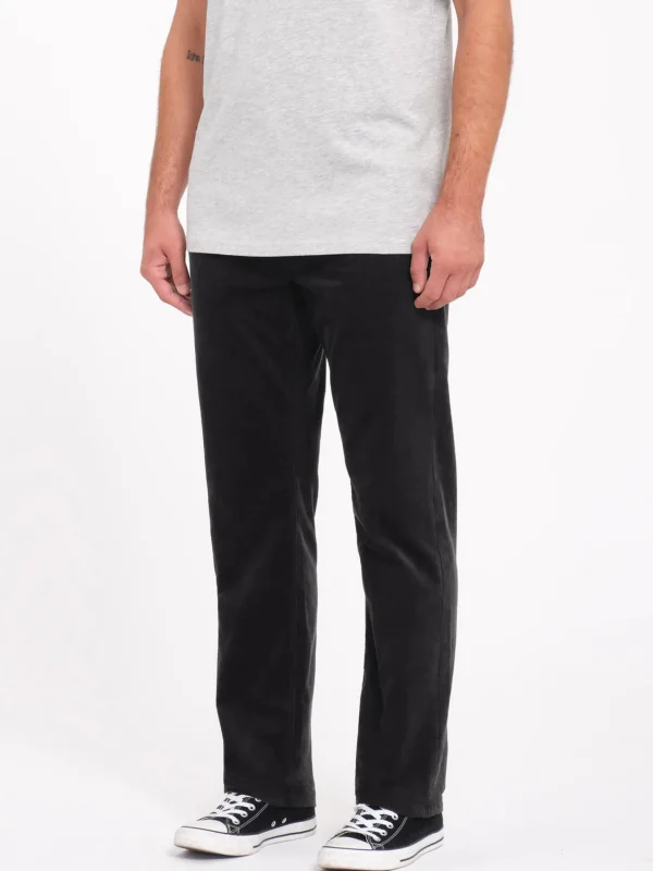 Pants-VOLCOM SOLVER 5 POCKET CORD PANT STEALTH
