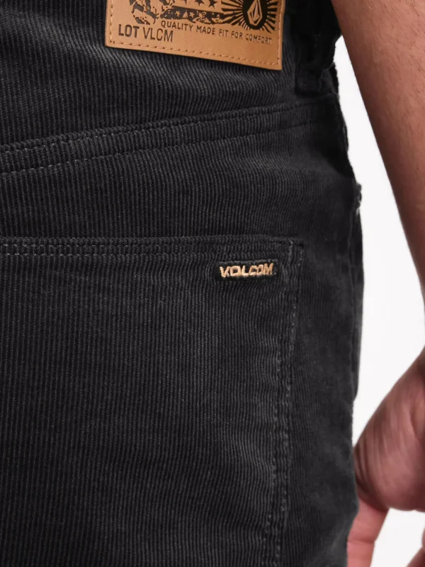 Pants-VOLCOM SOLVER 5 POCKET CORD PANT STEALTH