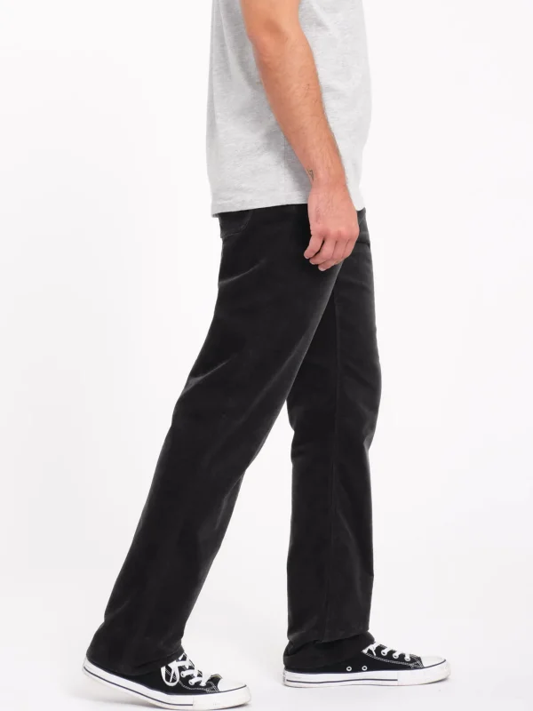 Pants-VOLCOM SOLVER 5 POCKET CORD PANT STEALTH