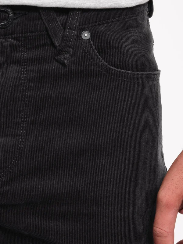 Pants-VOLCOM SOLVER 5 POCKET CORD PANT STEALTH