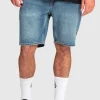 Shorts-VOLCOM SOLVER DENIM SHORTS 19 - OLD TOWN INDIGO