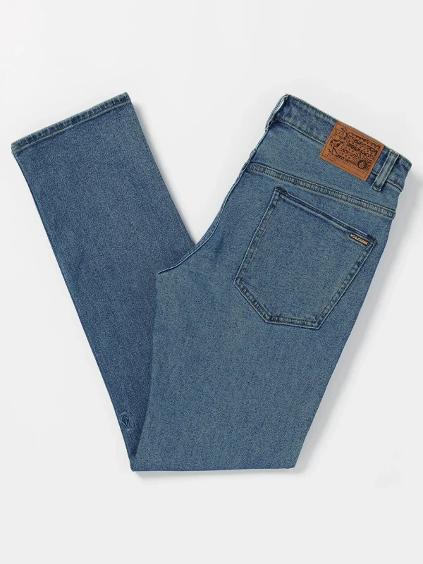 Denim-VOLCOM SOLVER MODERN FIT JEAN WASHED BLUE