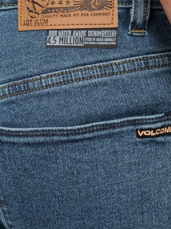 Denim-VOLCOM SOLVER MODERN FIT JEAN WASHED BLUE