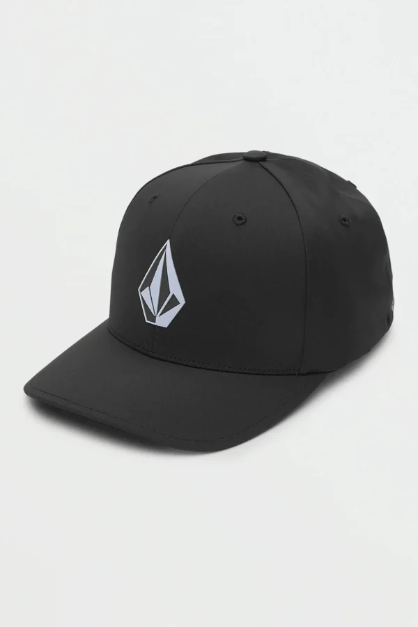 Hats-VOLCOM STONE TECH FLEXFIT DELTA HAT - BLACK