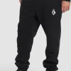 Pants-VOLCOM VOLOGO FLEECE TRACK PANT BLACK