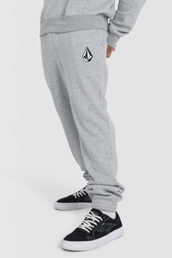 Pants-VOLCOM VOLOGO FLEECE TRACK PANT HEATHER GREY