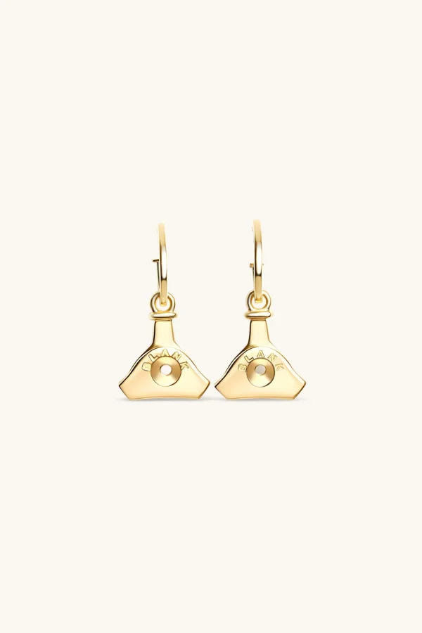 18Kt Gold Plated | Jewellery-BLANK SPACE. WHISTLE HOOP EARRINGS 18KT GOLD