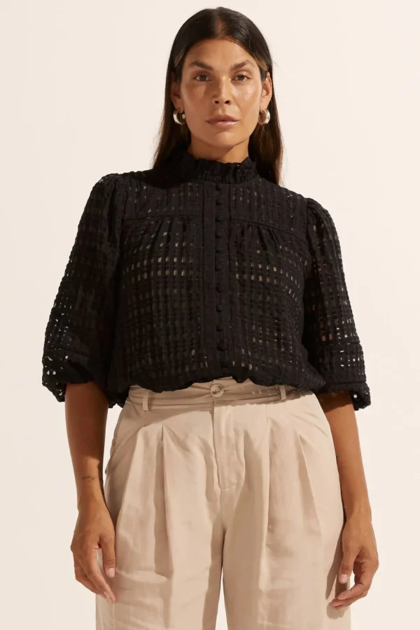 Shirts & Tops-ZOE KRATZMANN WAYFARER TOP BLACK